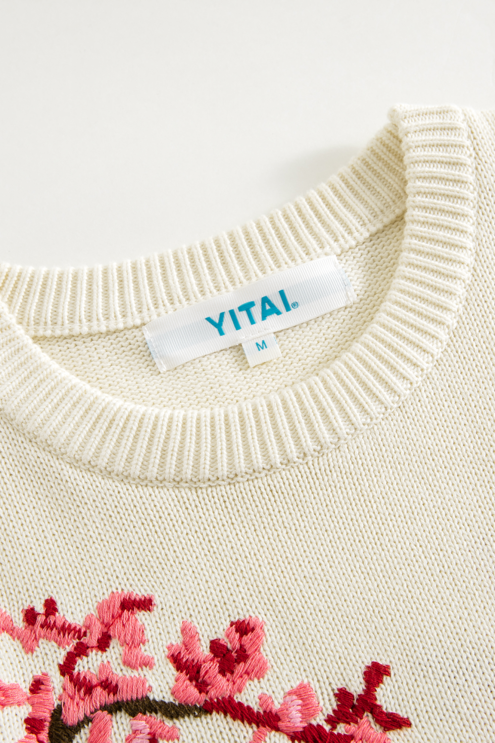 Sakura Blossom Embroidered Knit Sweater