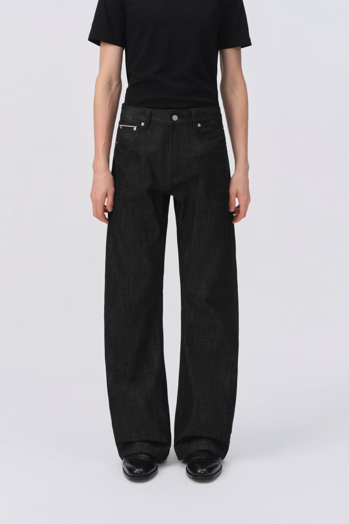 Black Slub Raw Selvedge Bootcut Denim