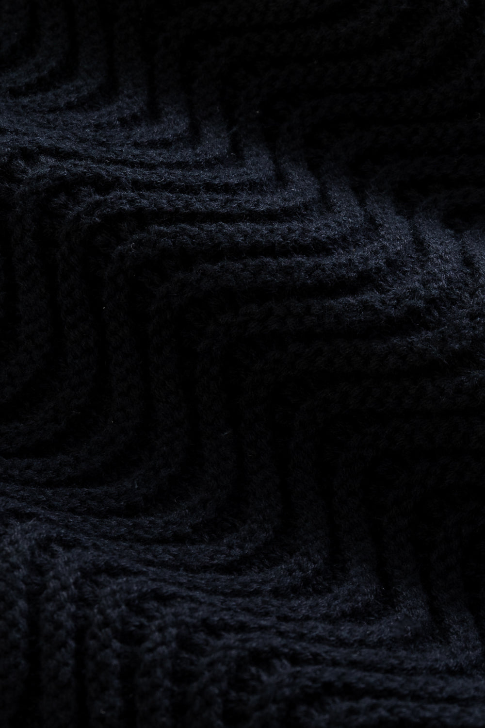 Black Shale Stitch Knit T-Shirt