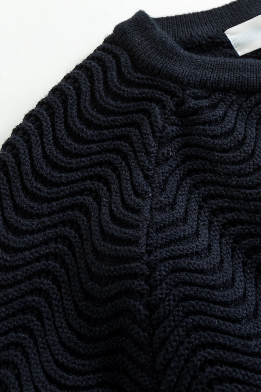 Black Shale Stitch Knit T-Shirt