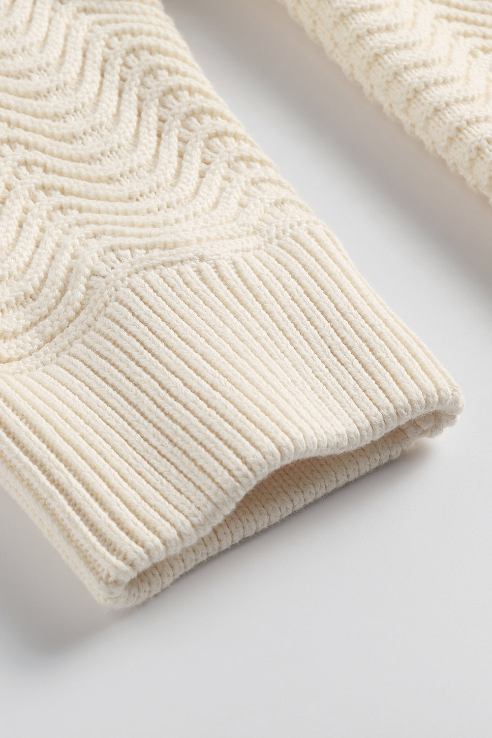 Cream Shale Stitch Hoodie