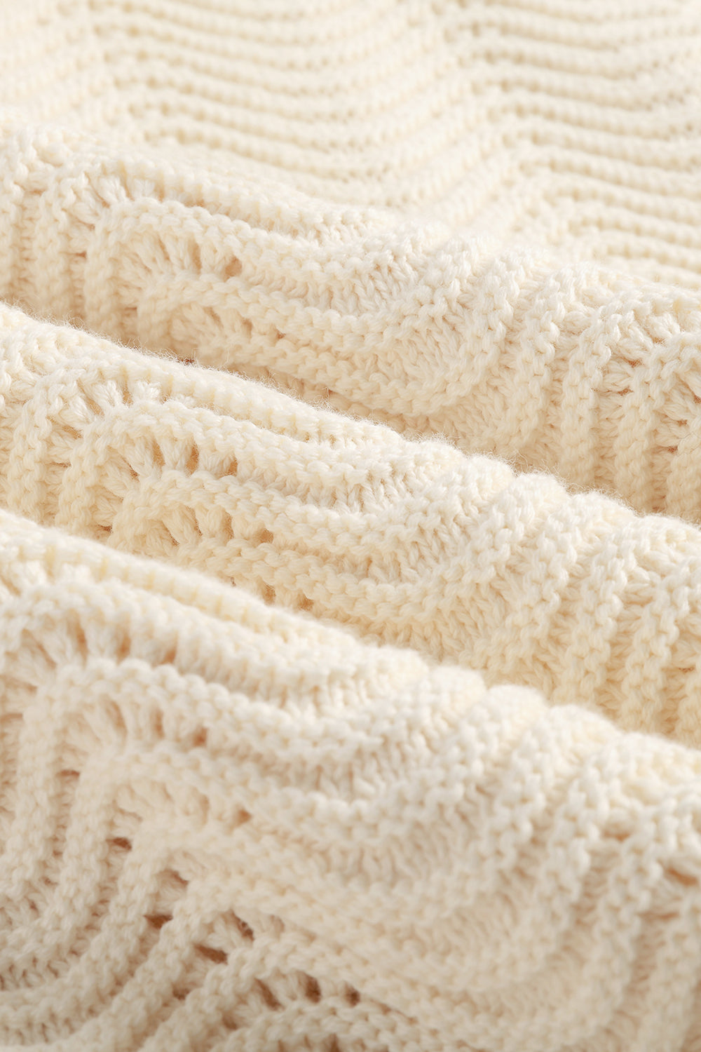 Cream Shale Stitch Hoodie