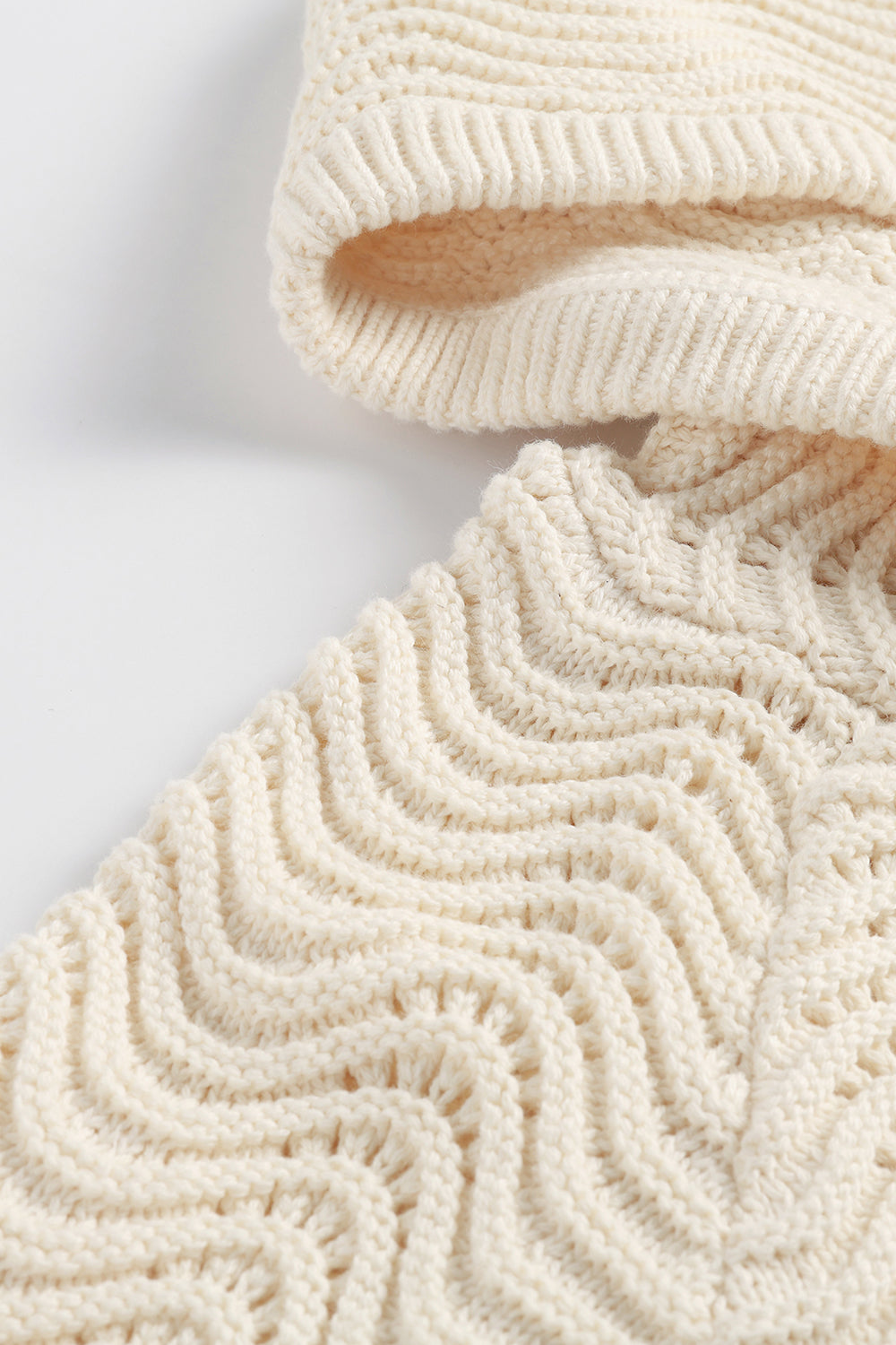 Cream Shale Stitch Hoodie