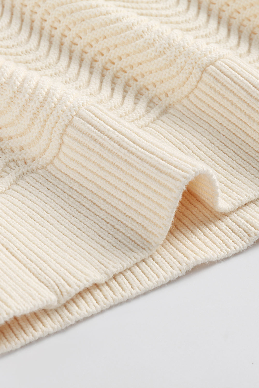 Cream Shale Stitch Hoodie