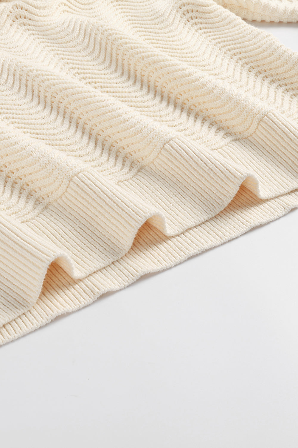 Cream Shale Stitch Hoodie