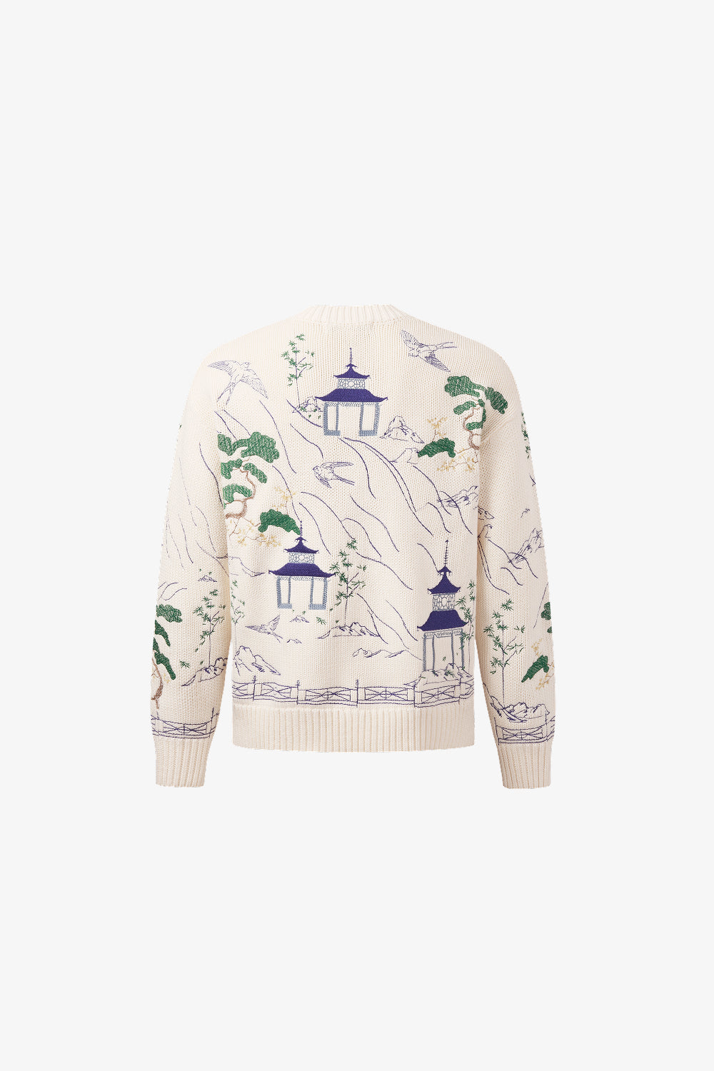 Porcelain Garden Embroidery Sweater