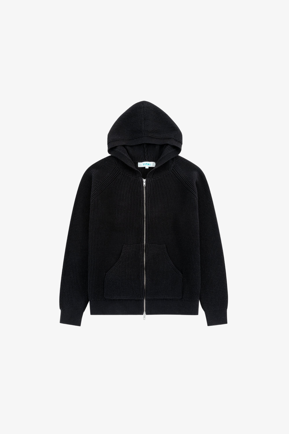 Waffle Knit Zip Hoodie
