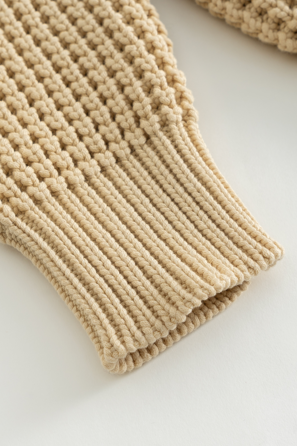 Beige Waffle Knit Bomber