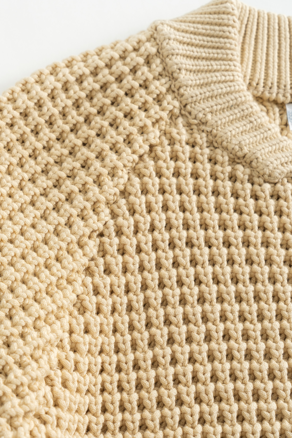 Beige Waffle Knit Bomber