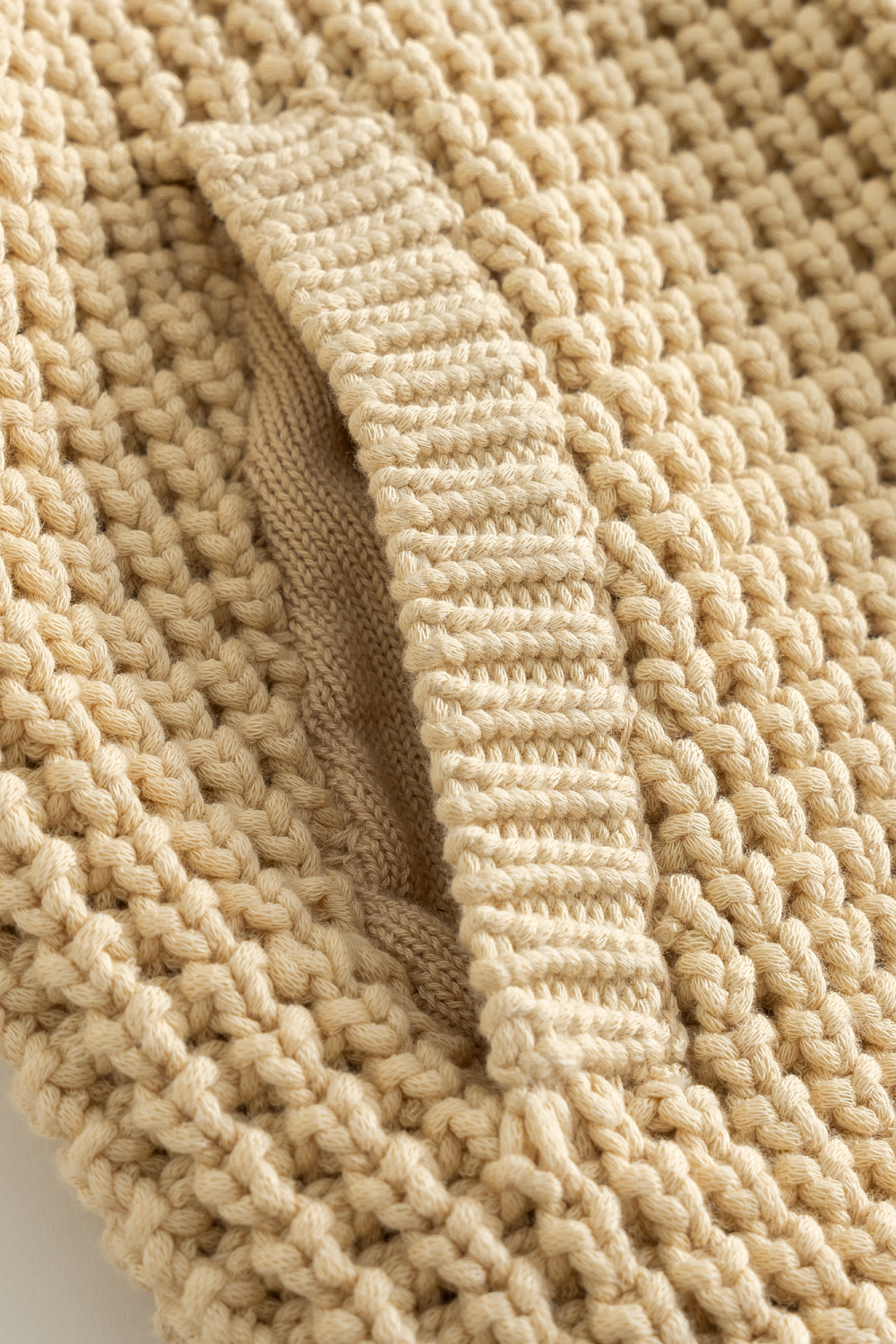 Beige Waffle Knit Bomber