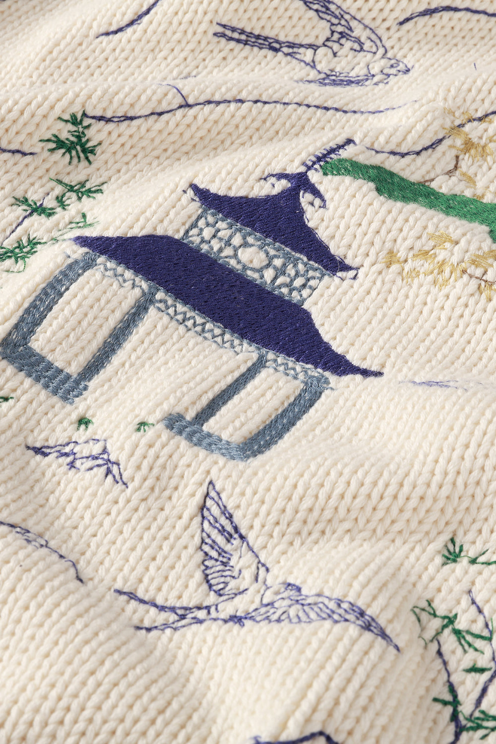 Porcelain Garden Embroidery Sweater