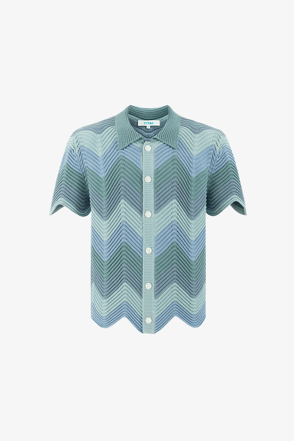 Chevron Blue Knit Shirt