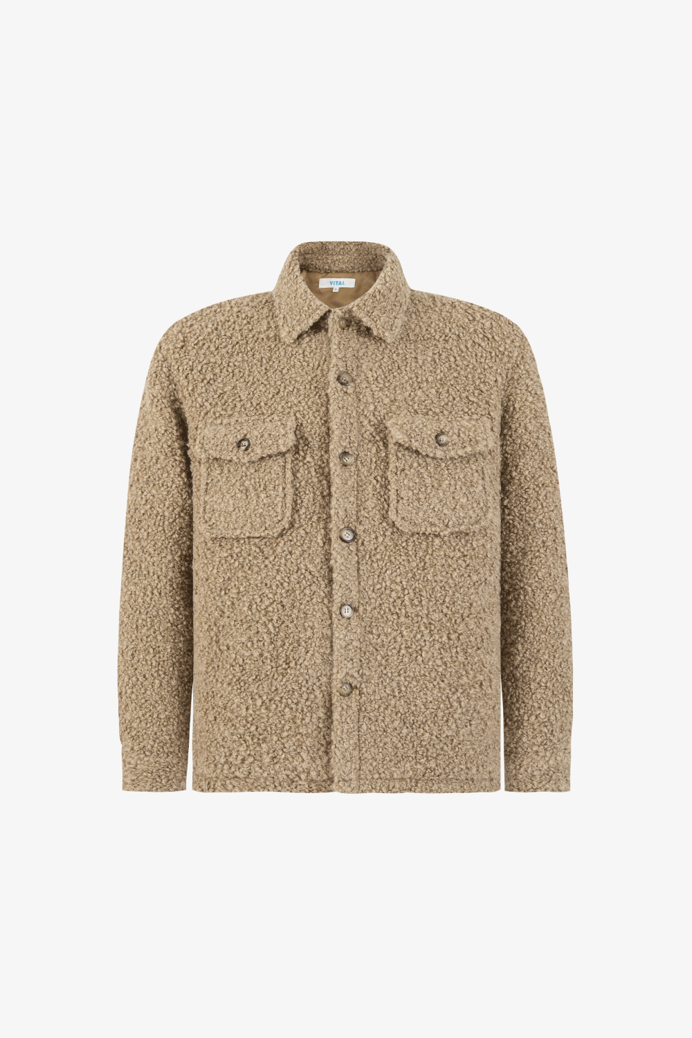 Beige Sherpa Shirt Jacket