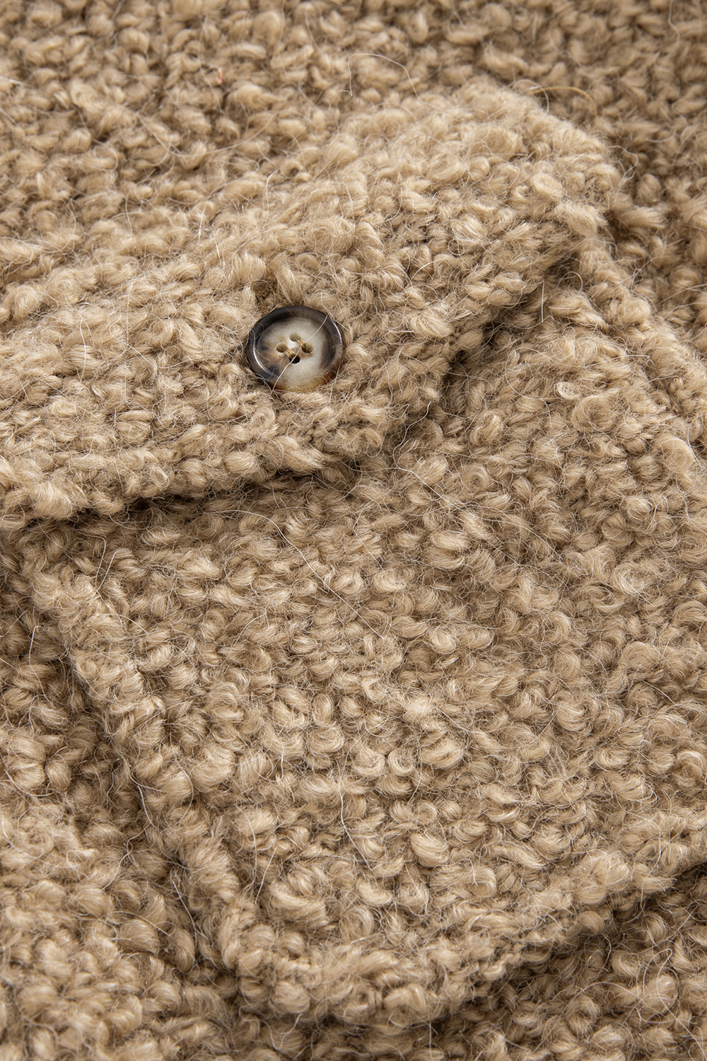Beige Sherpa Shirt Jacket