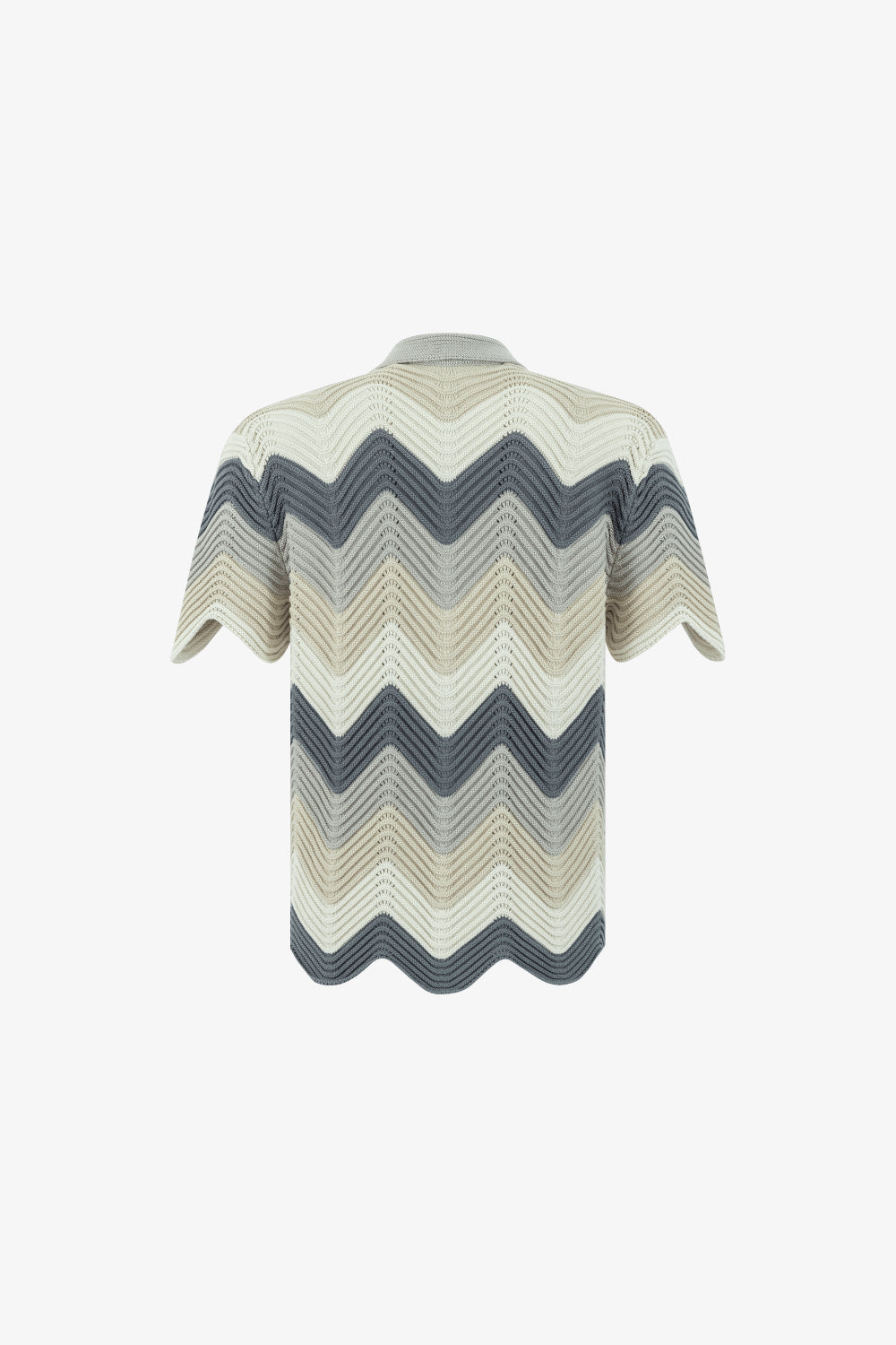 Dusk Wave Crochet Knit Shirt