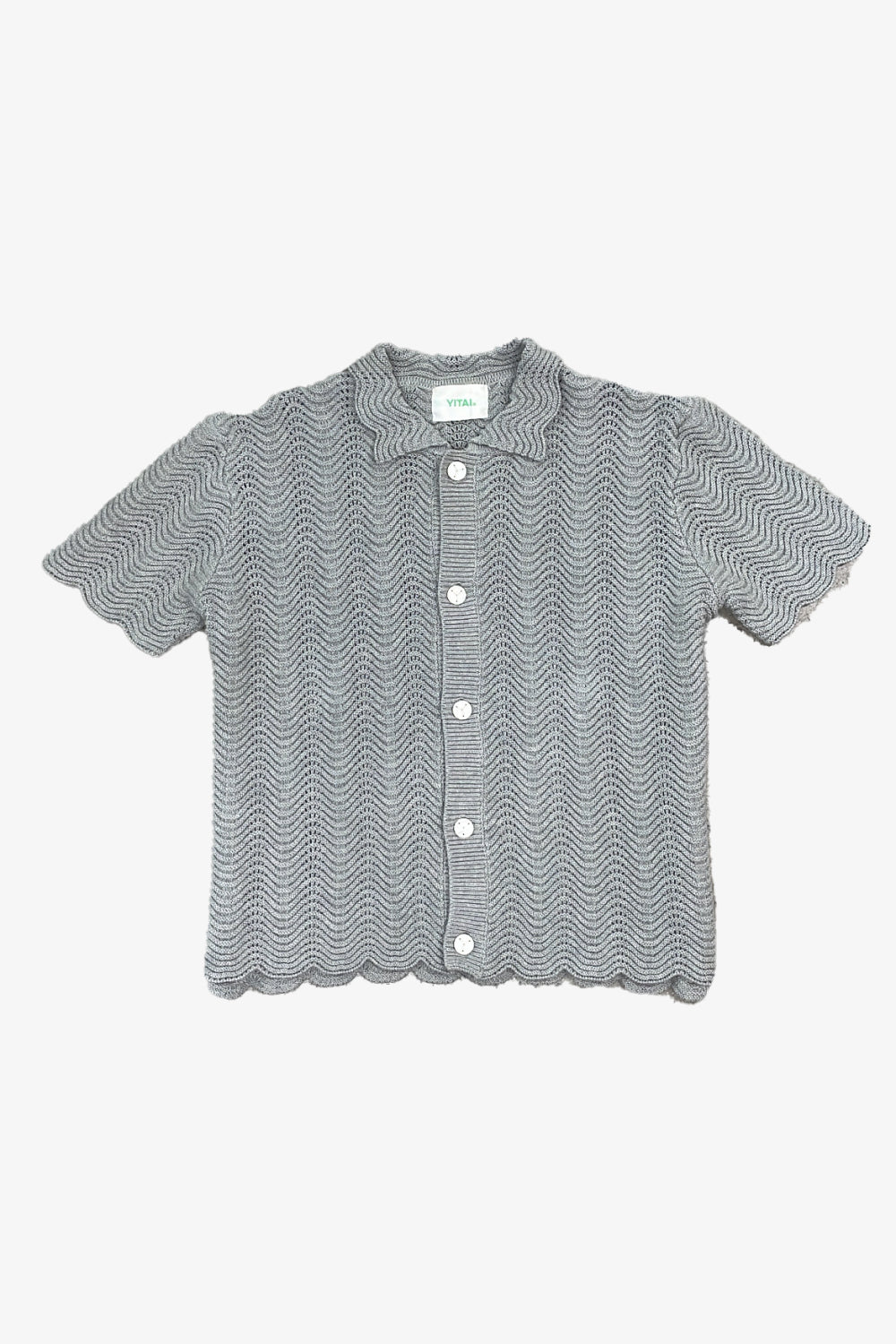 Heather Grey Shale Stitch Button-Up