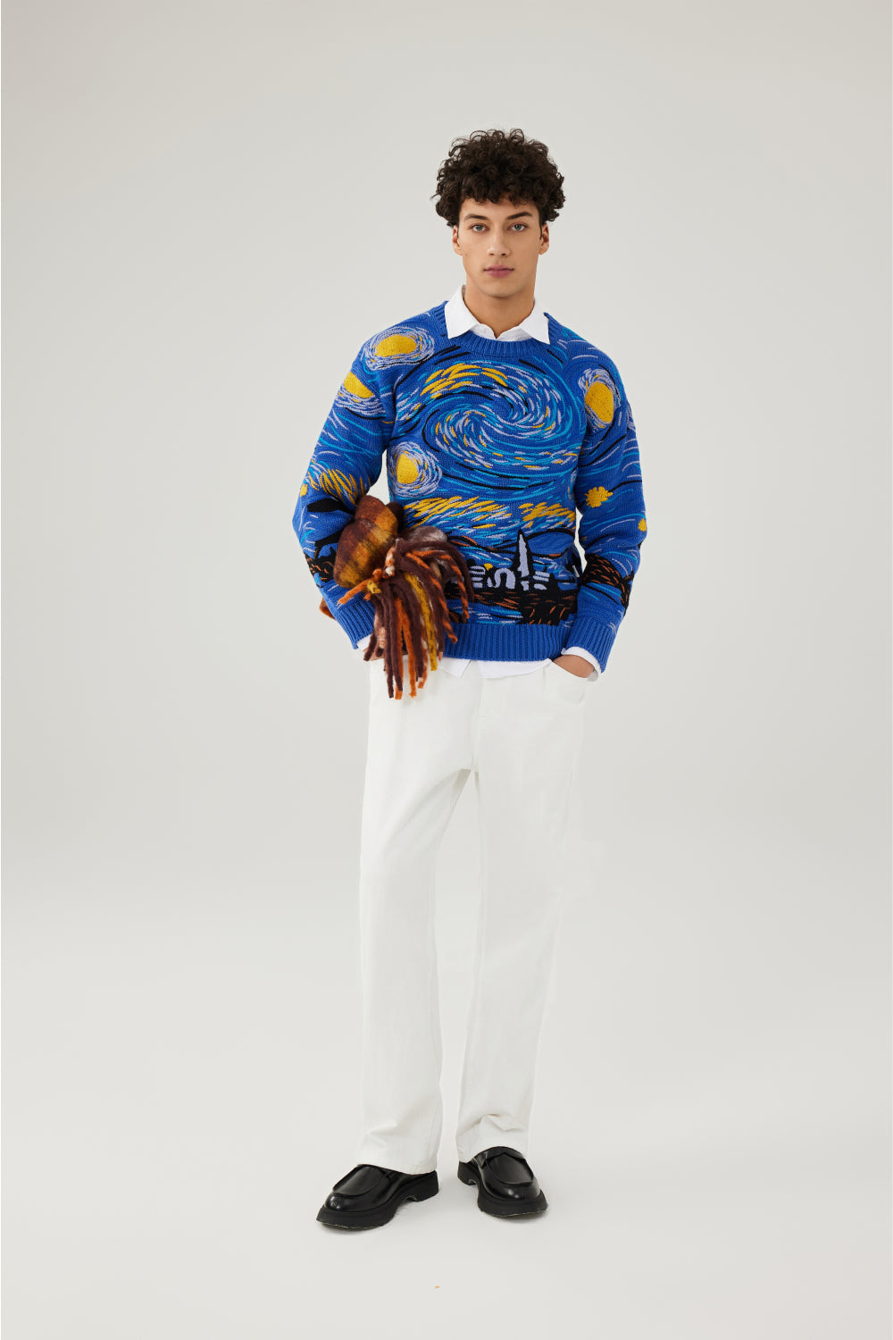 Starry Night Embroidery Sweater