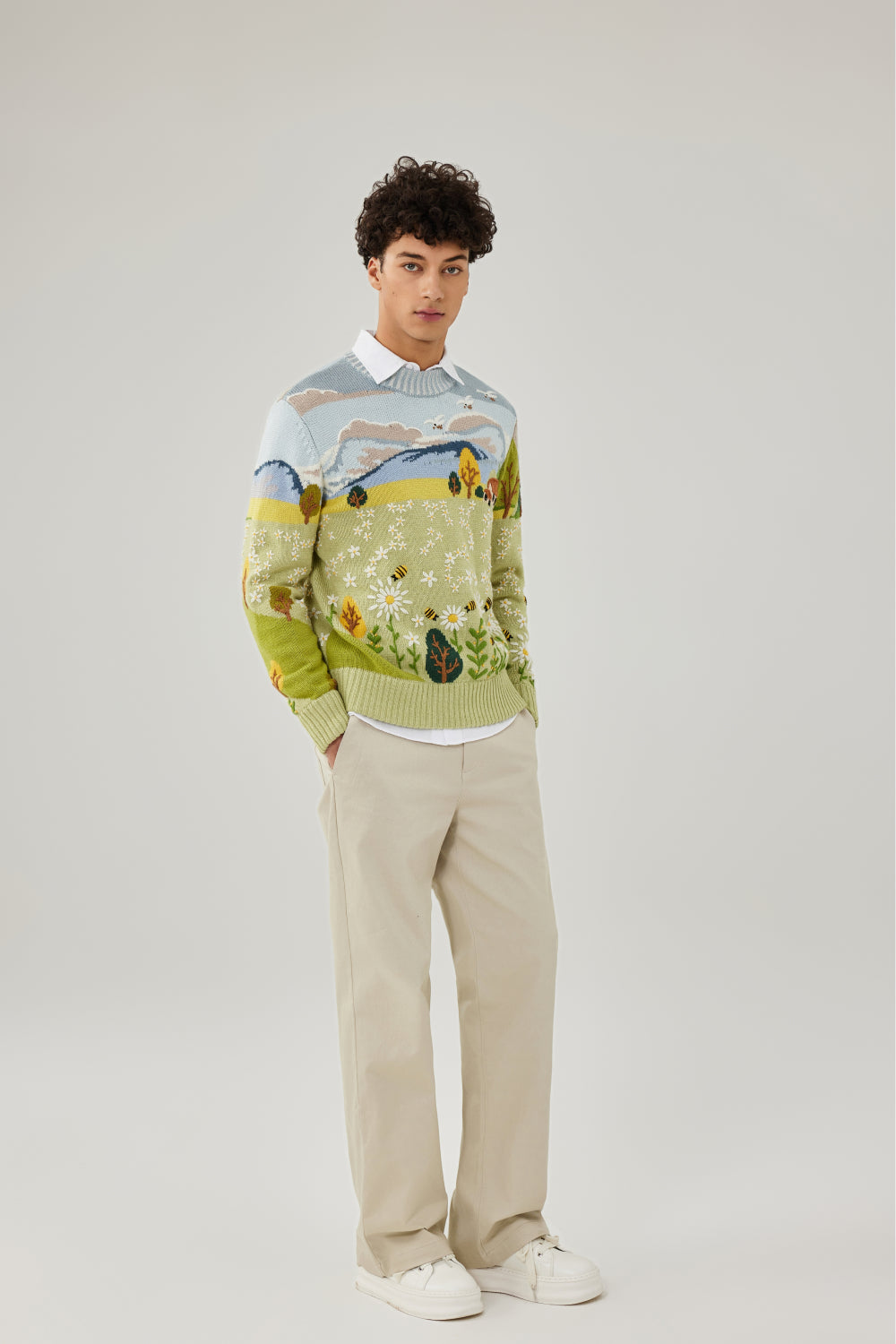 Summer Bloom Hand Embroidery Sweater