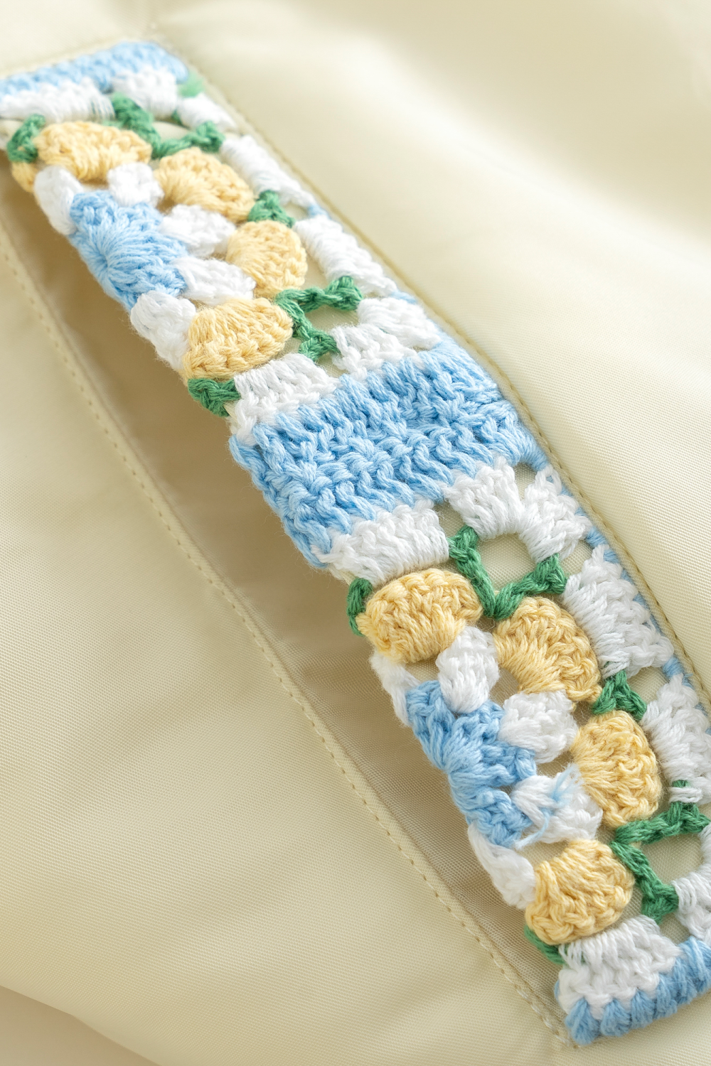 Crochet Trimmed Bomber Jacket