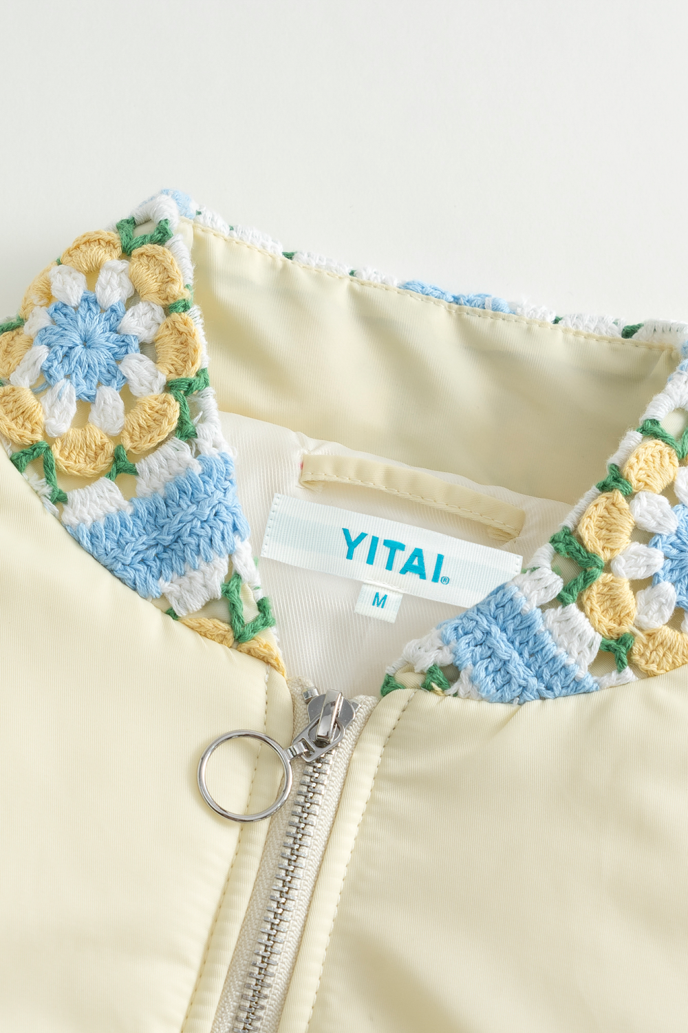 Crochet Trimmed Bomber Jacket