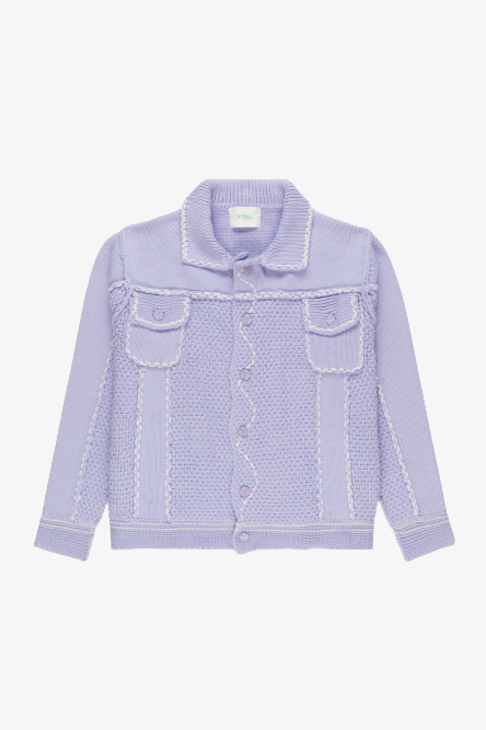 Hand Stitch Knit Jacket (Lavender)