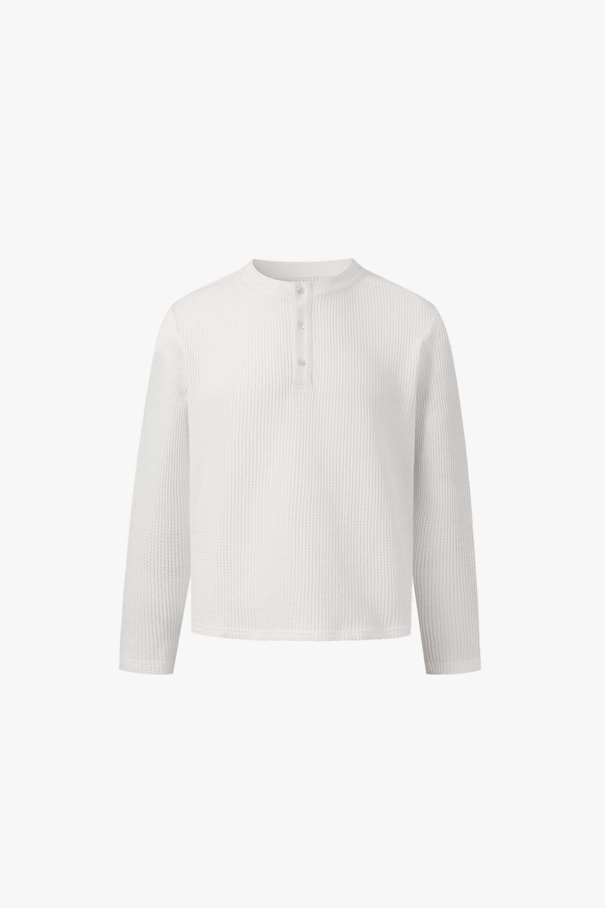 Waffle Henley - White