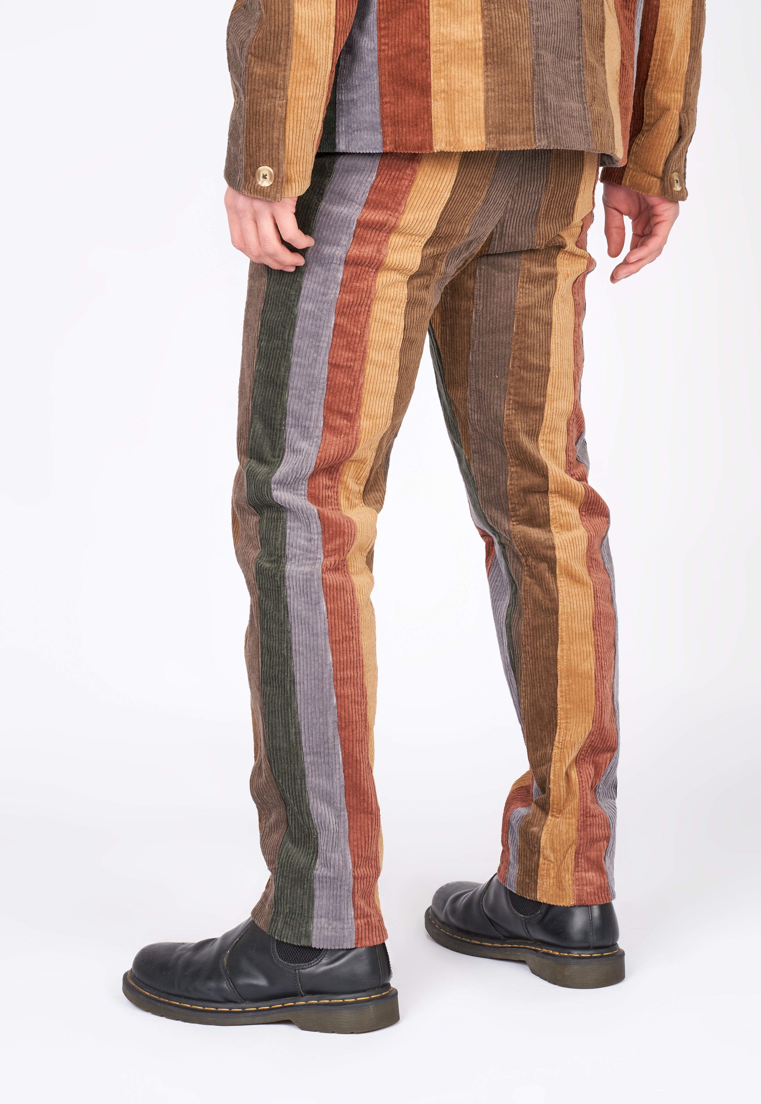 Vertical Paneled Corduroy Pants