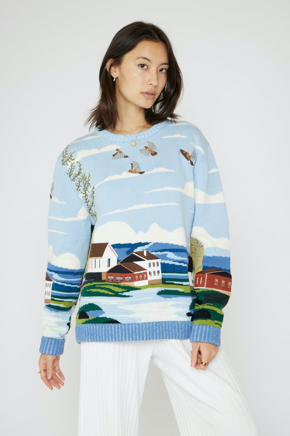 Spring Revival Embroidery Knit Jumper