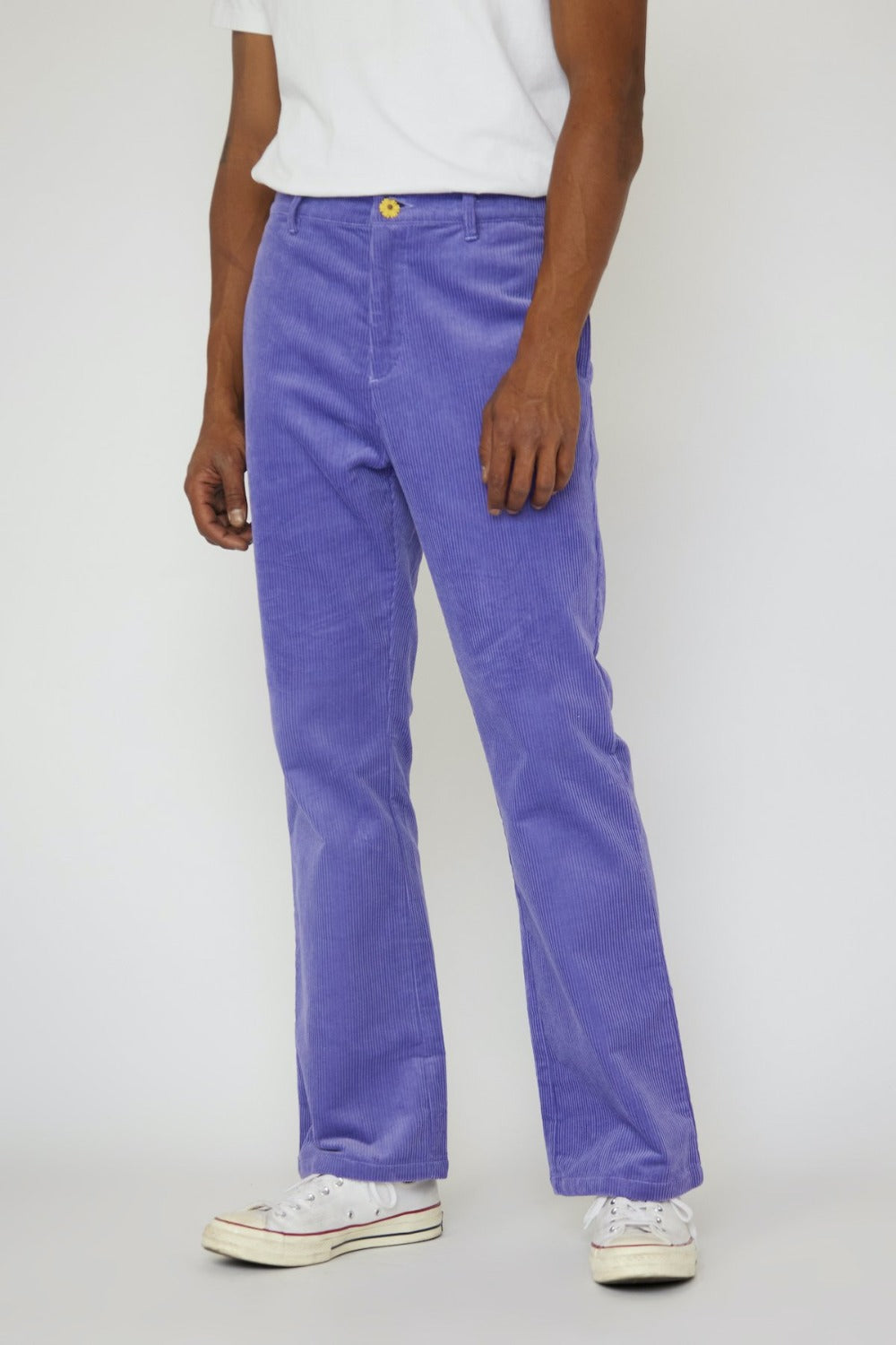Violet Purple Flared Corduroy Trousers