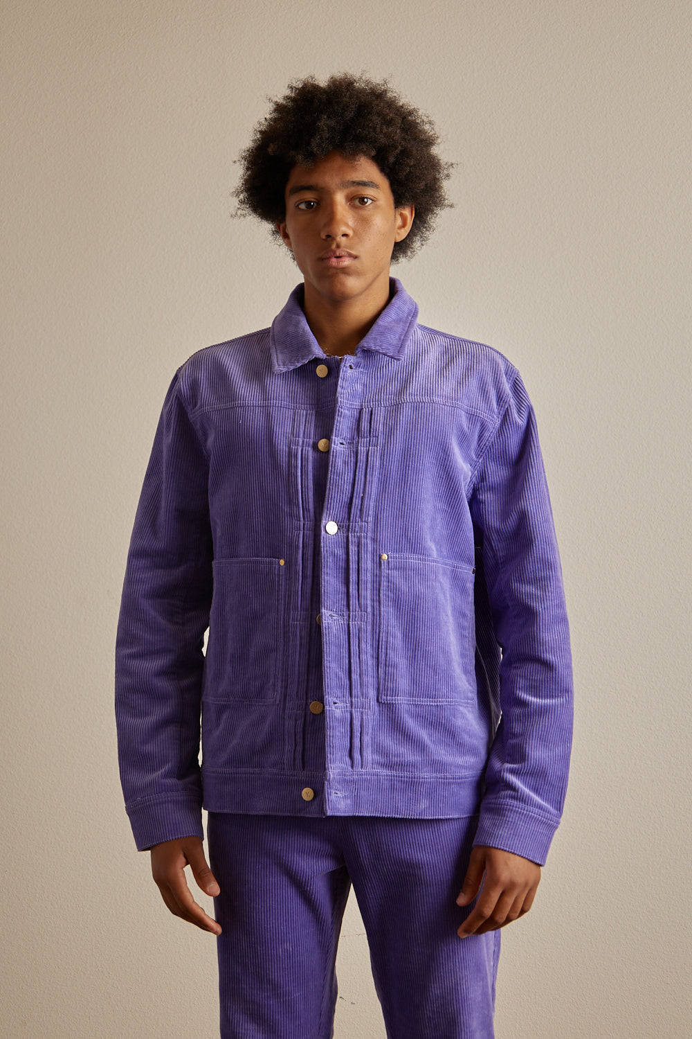 Violet Purple Corduroy Structured Jacket