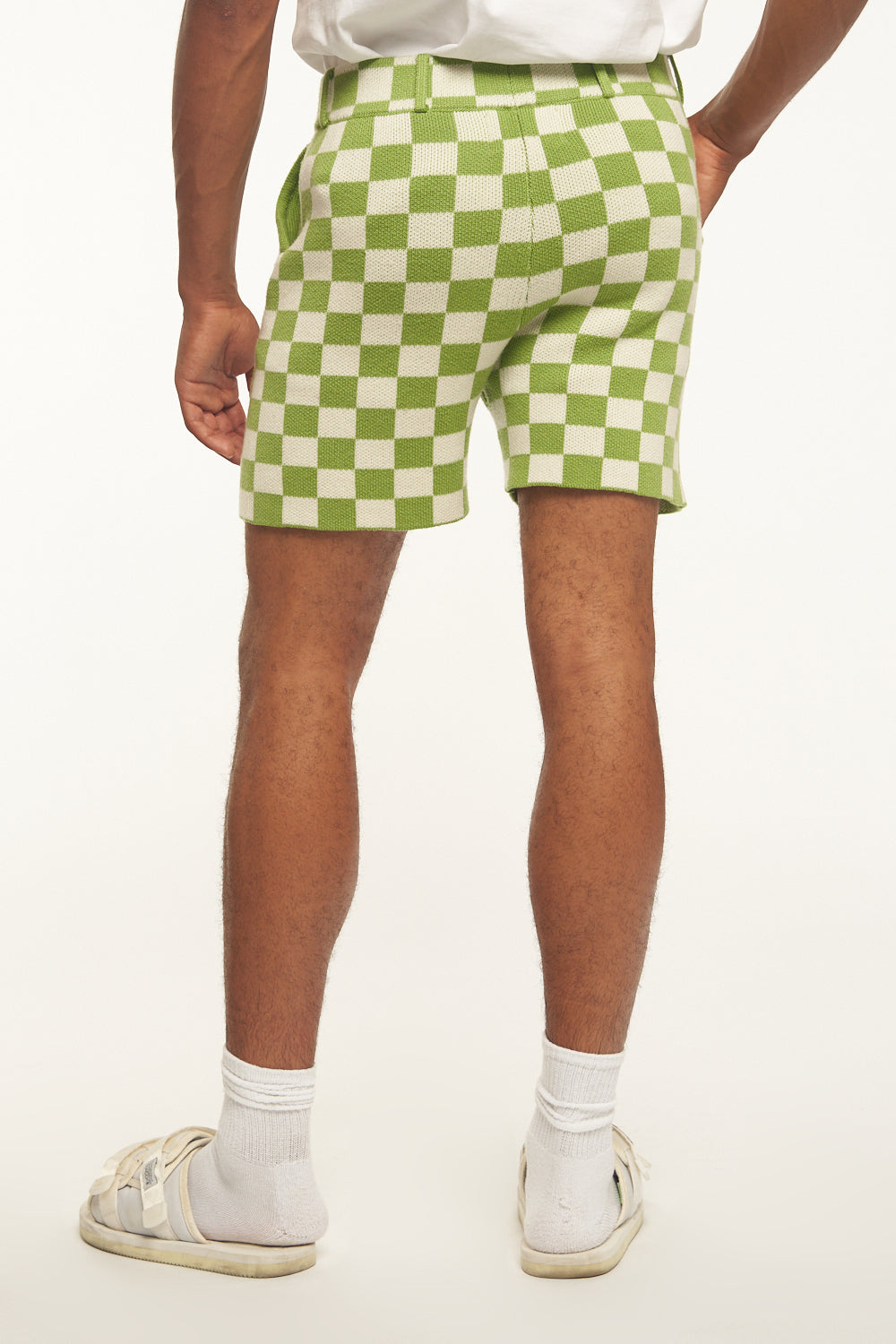 Green Ash Checkered Knit Shorts