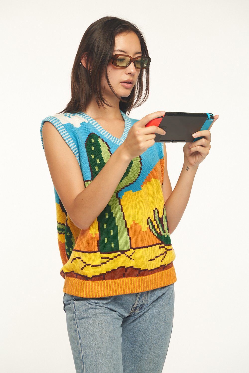 Out West! 8 Bit Knit Vest