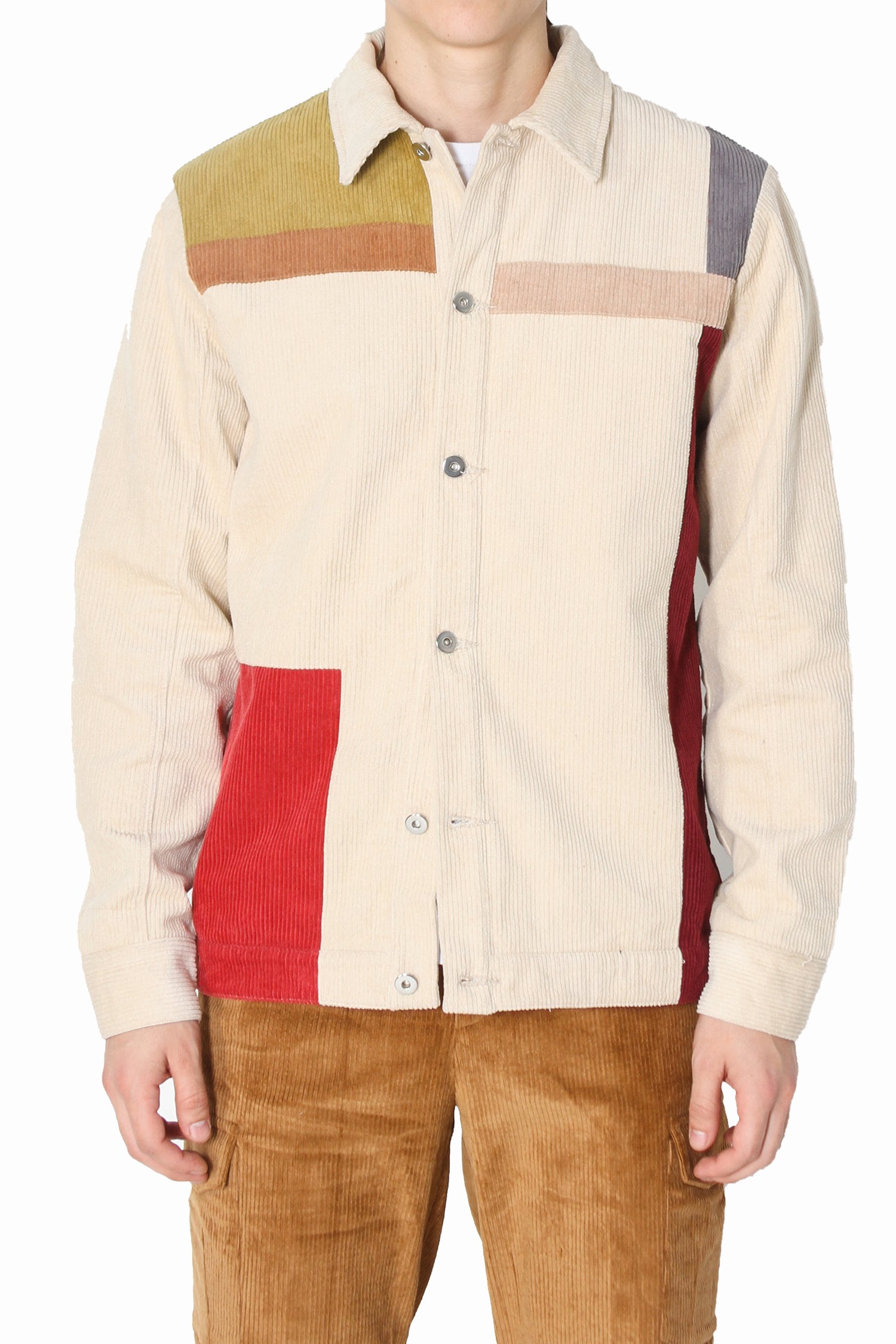 Colorblock Corduroy Blouson Jacket