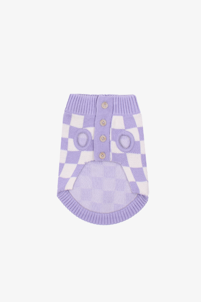 Lavender Checkered Doggy Jumper