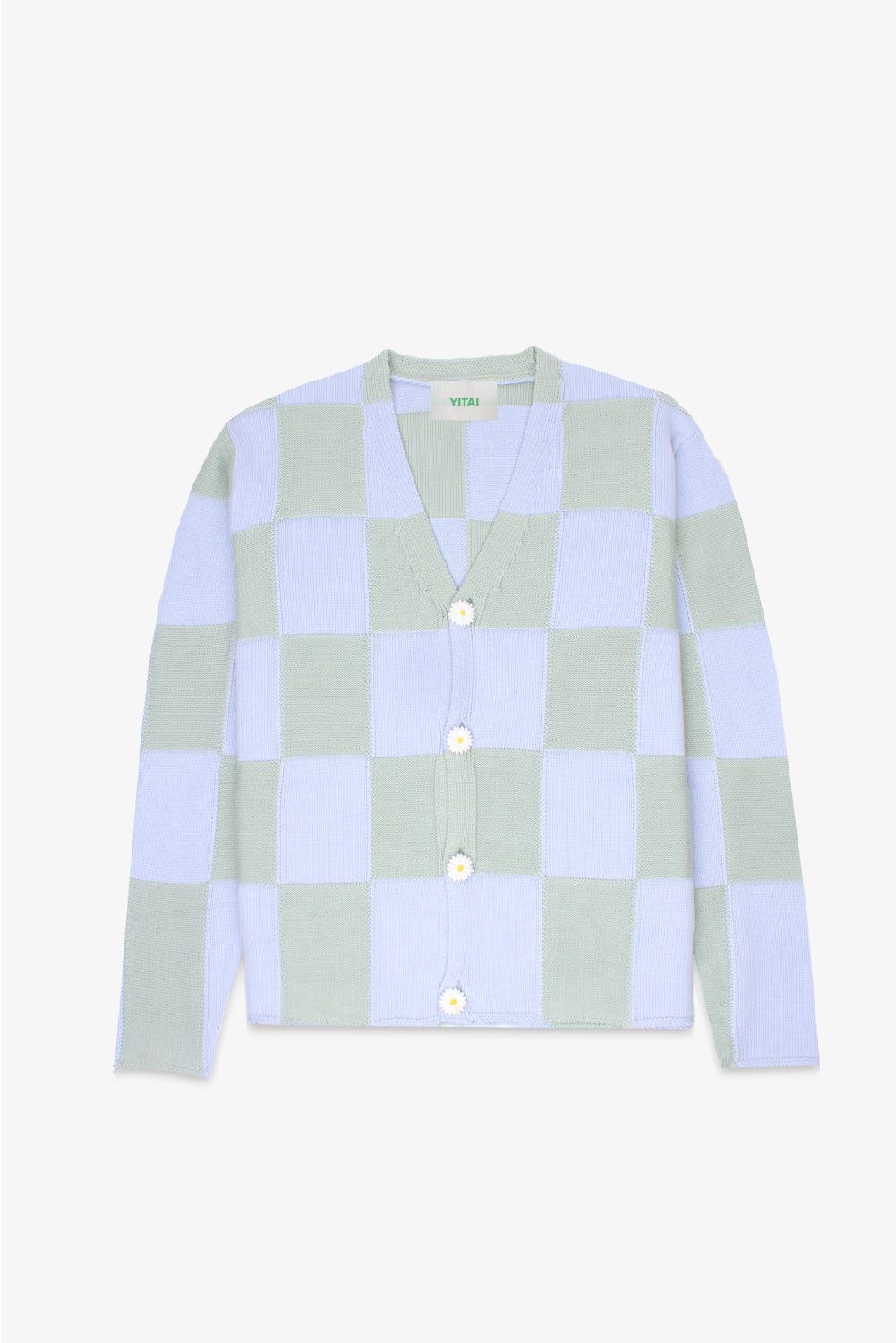 Big Checkered Cardigan (Green/Blue)