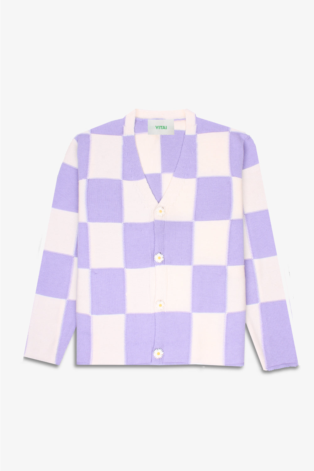 Big Checkered Cardigan (Lavender)