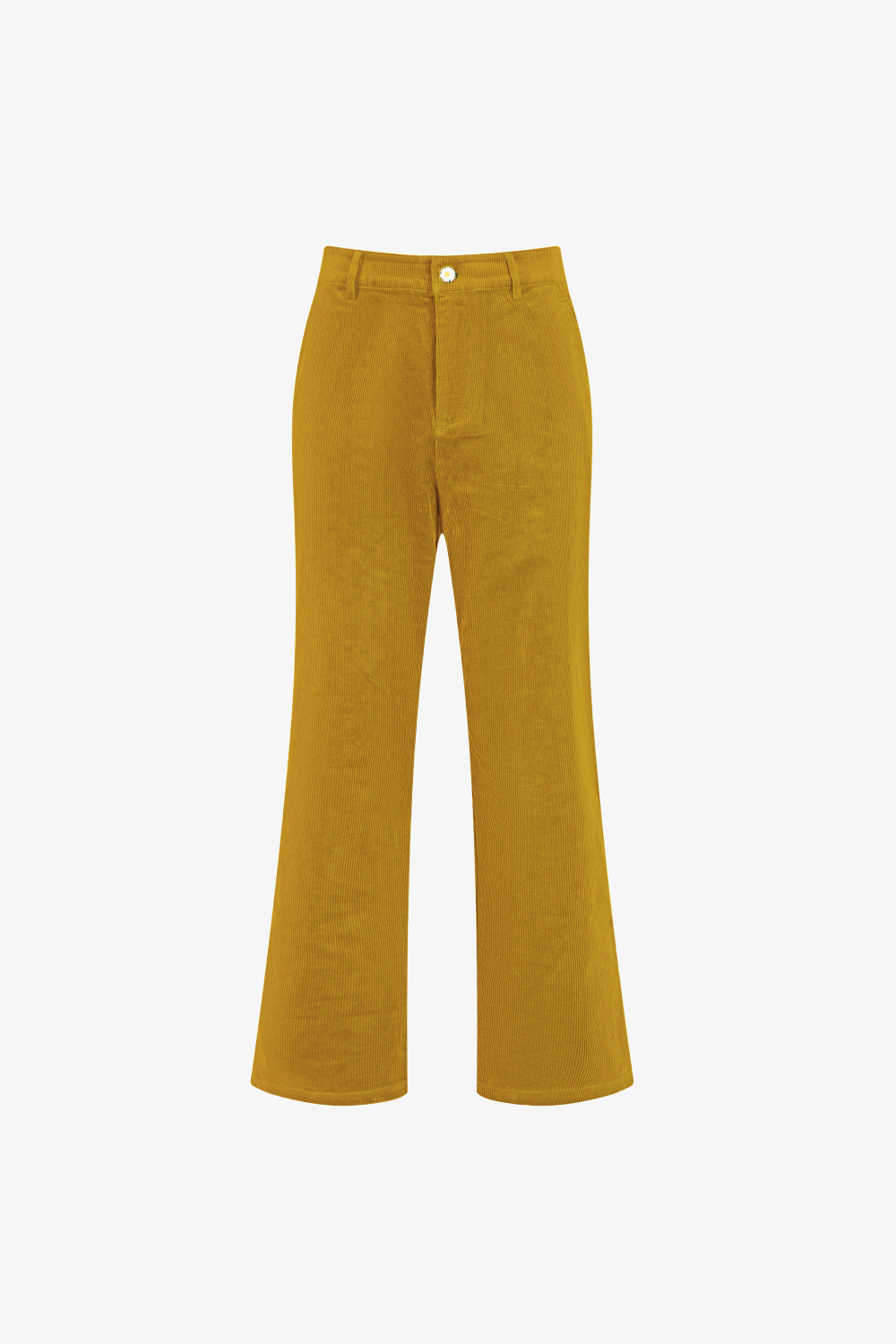 Saffron Yellow Corduroy Flared Trousers