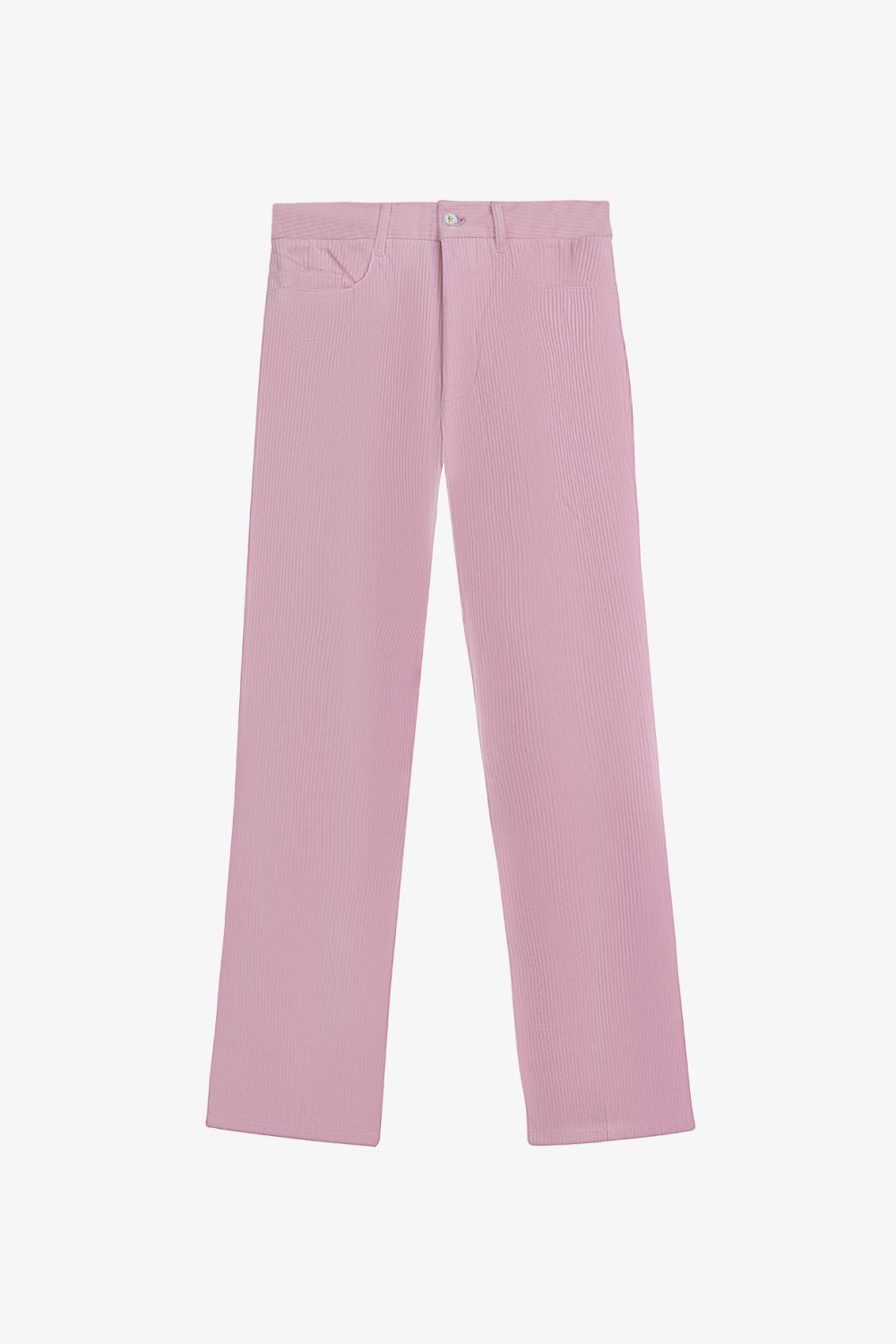 Raspberry Corduroy Flared Trousers