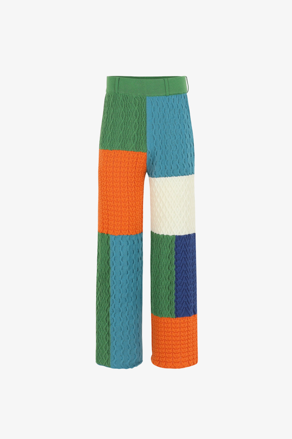Patchwork Flared Knitted Pants