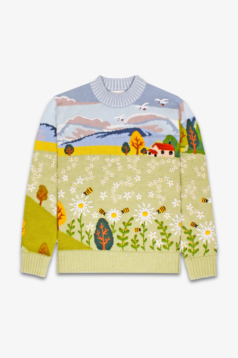 Summer Bloom Hand Embroidery Sweater