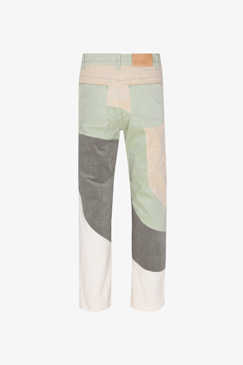 Tonal Patchwork Wavy Pants