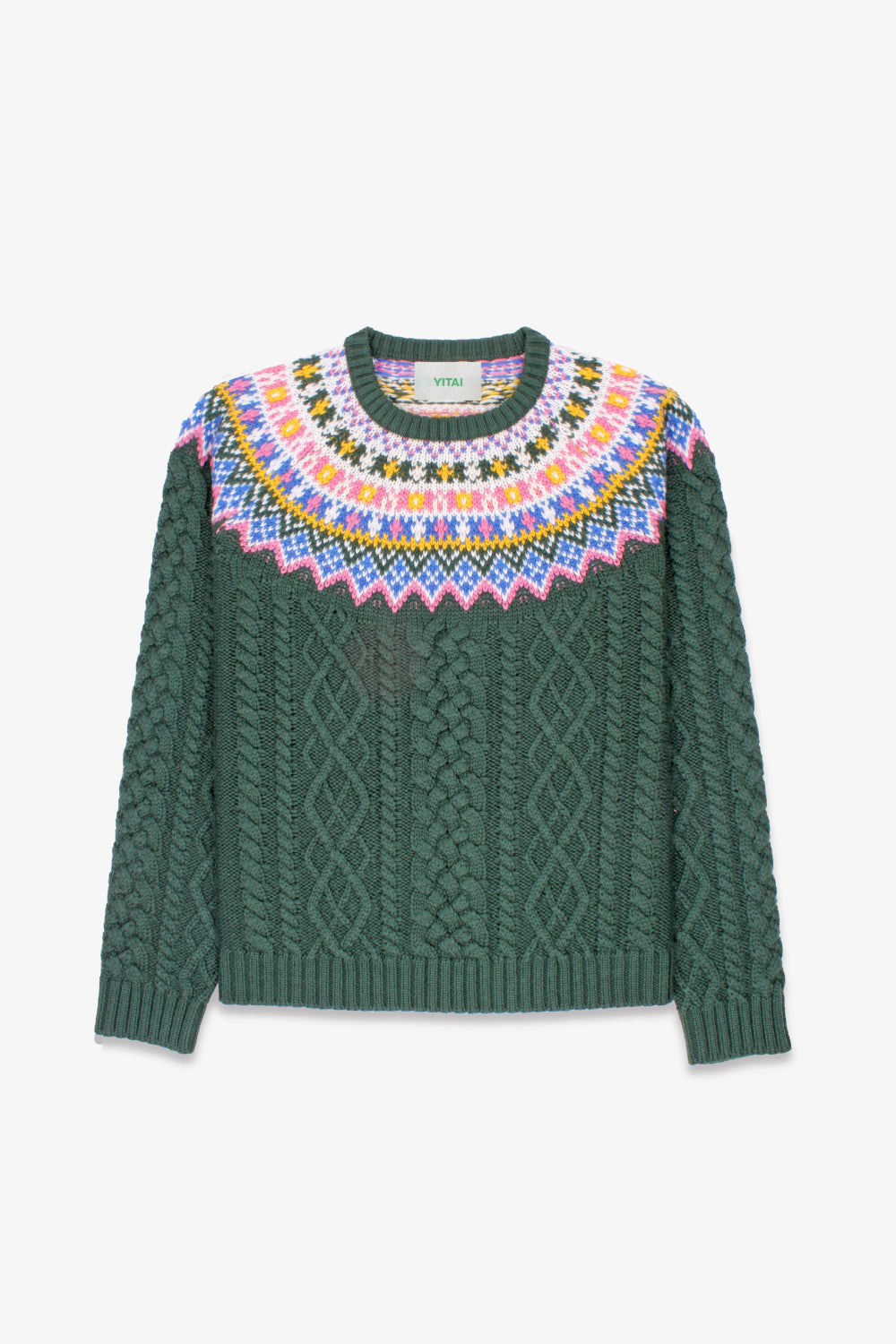 Fair Isle Cable Knit Sweater