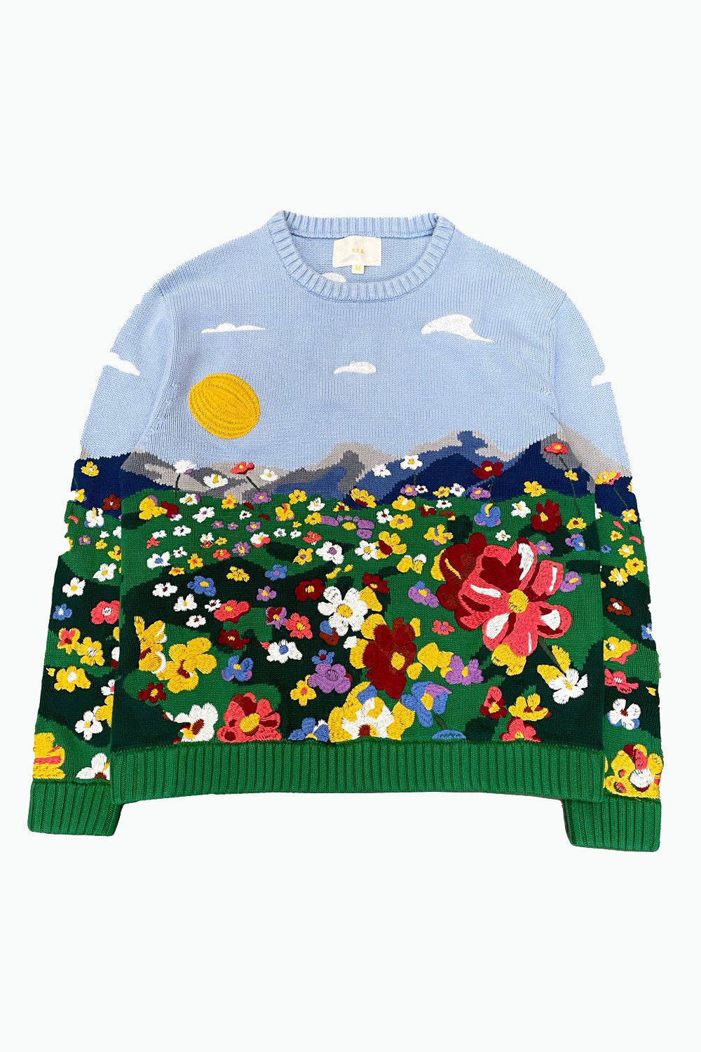 Flower Embroidery Knit Crewneck