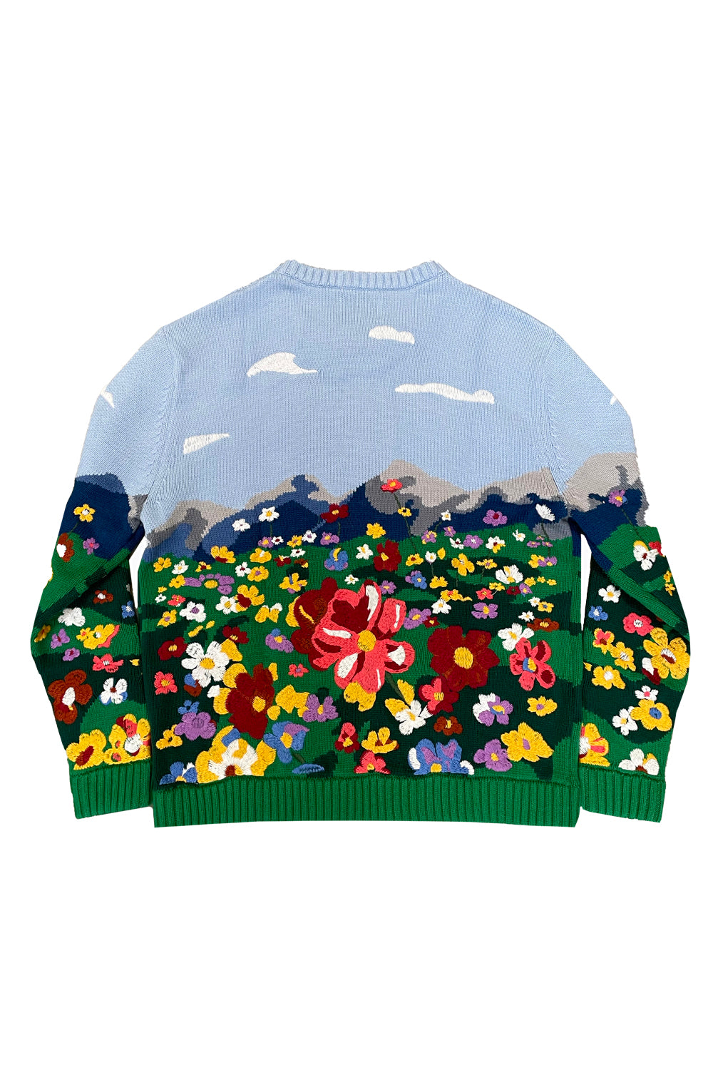 Flower Embroidery Knit Crewneck