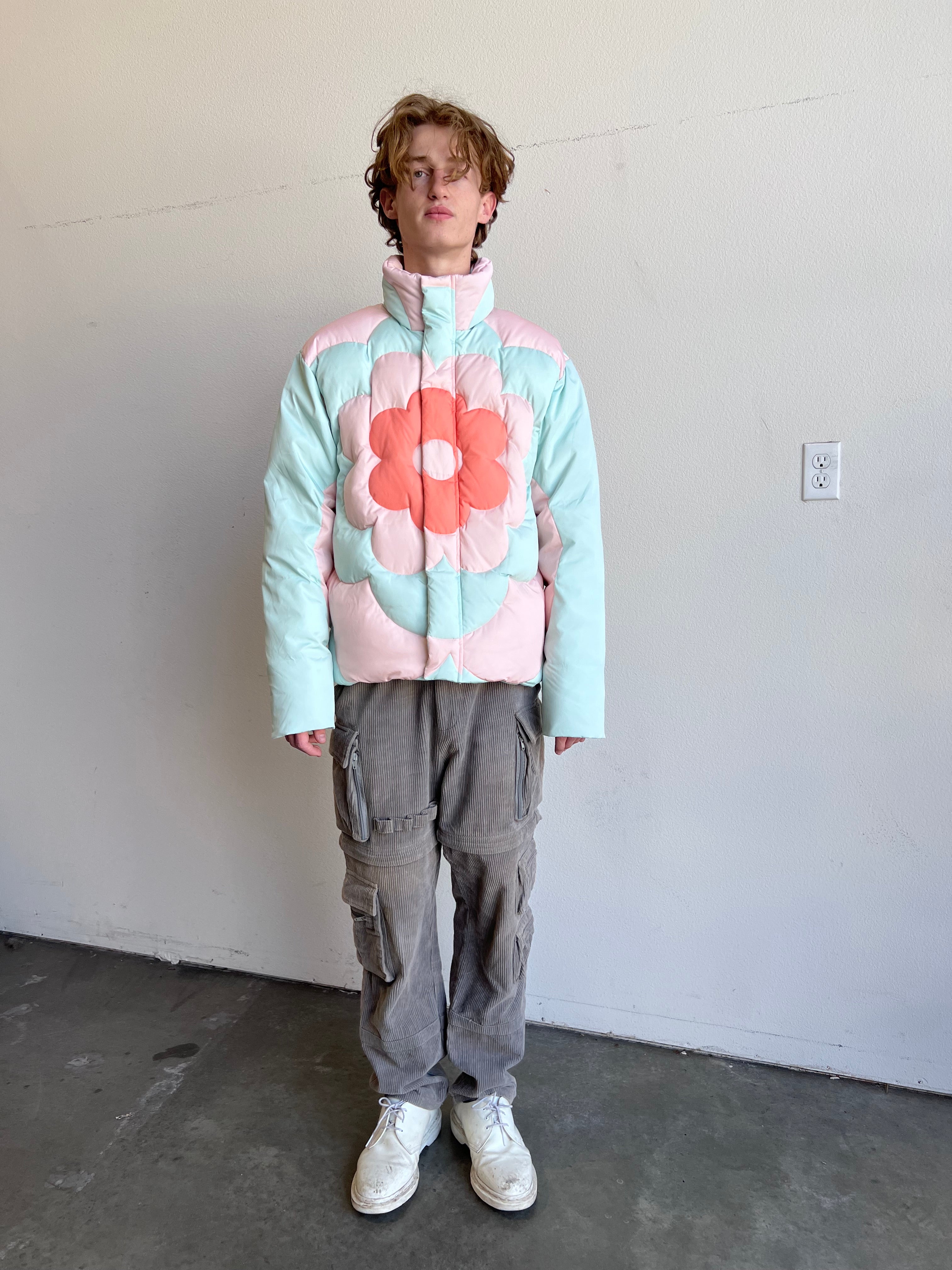 Pastel Bloom Quilted Puffer