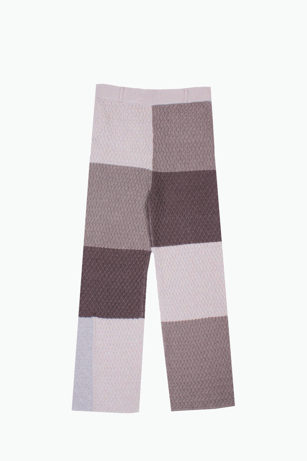 Greyscale Color-block Knit Pants