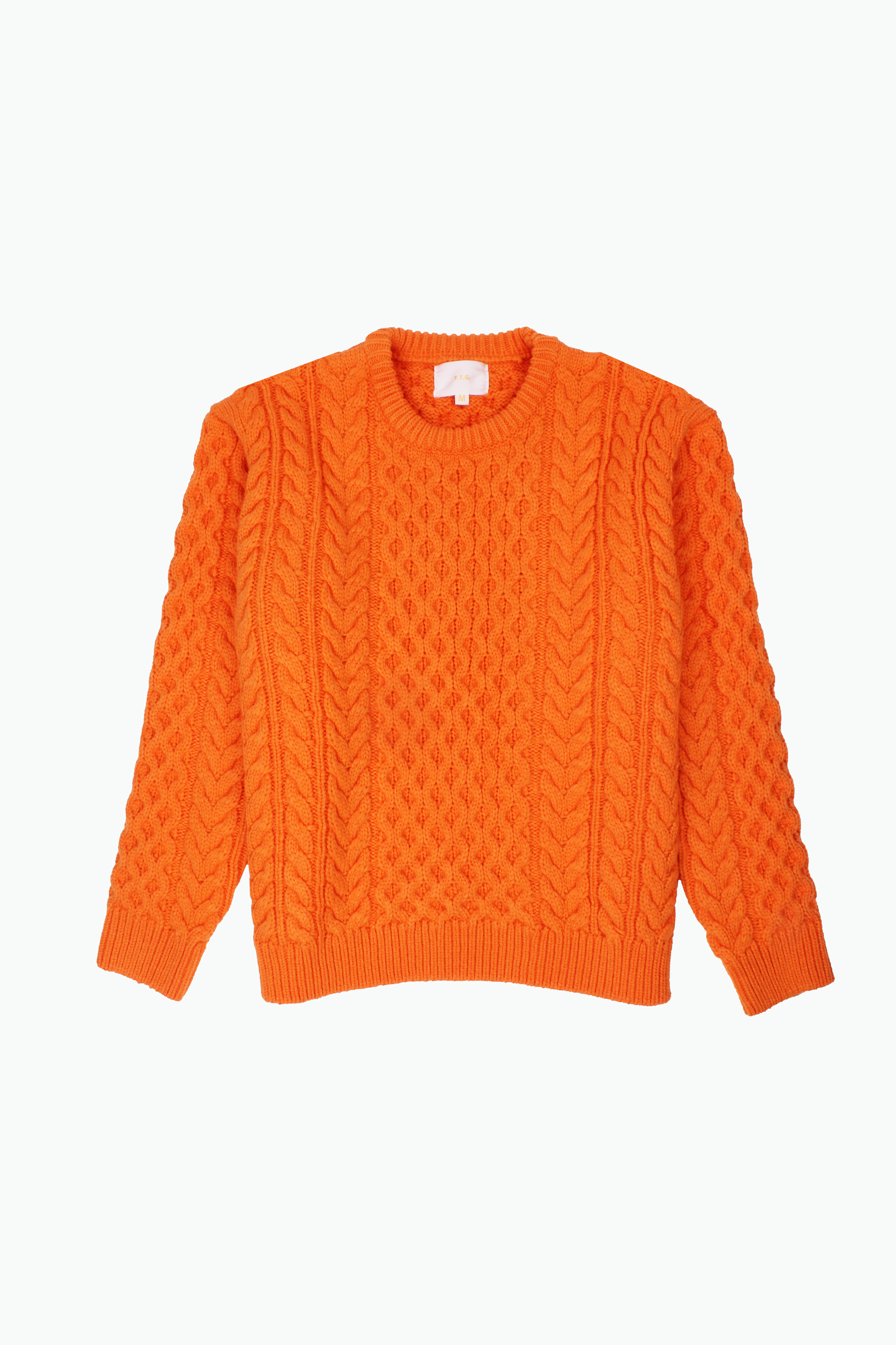 Blood Orange Cable Knit Sweater