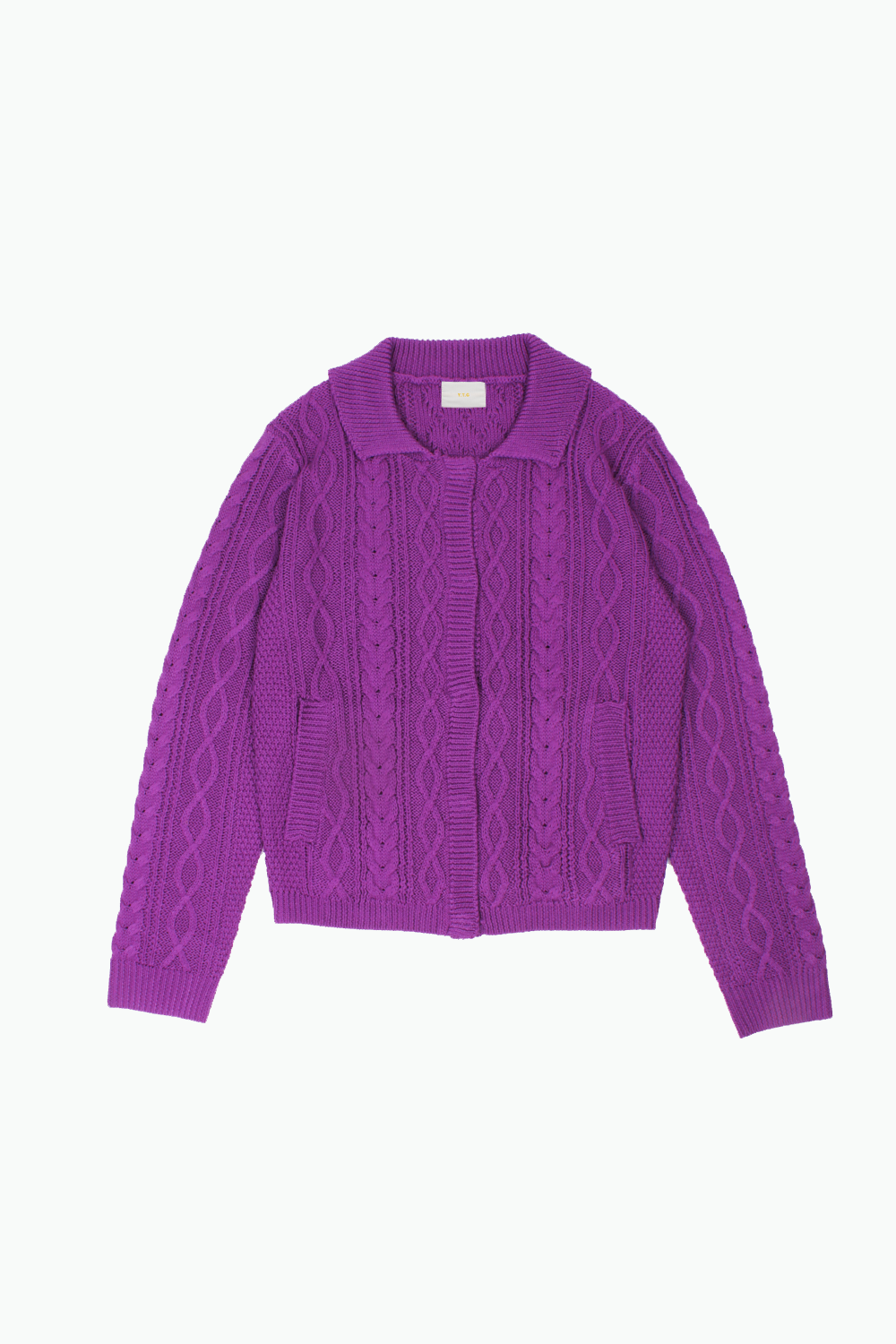 Violet Purple Knit Cardigan (Clip Closure)
