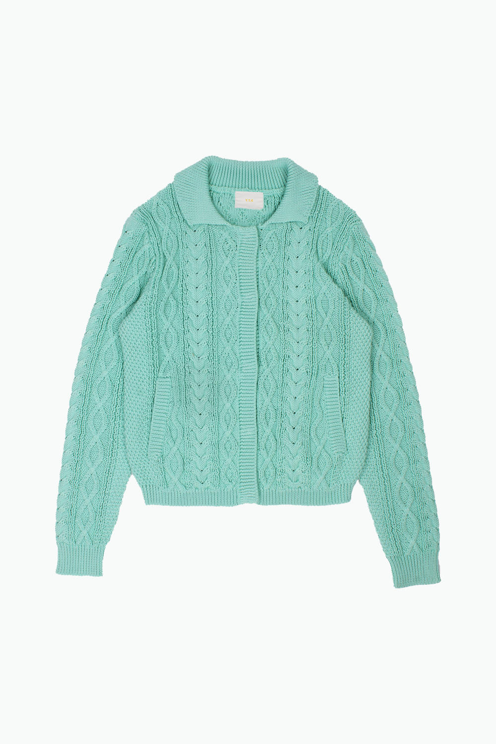Aqua Mint Knit Cardigan (Clip Closure)