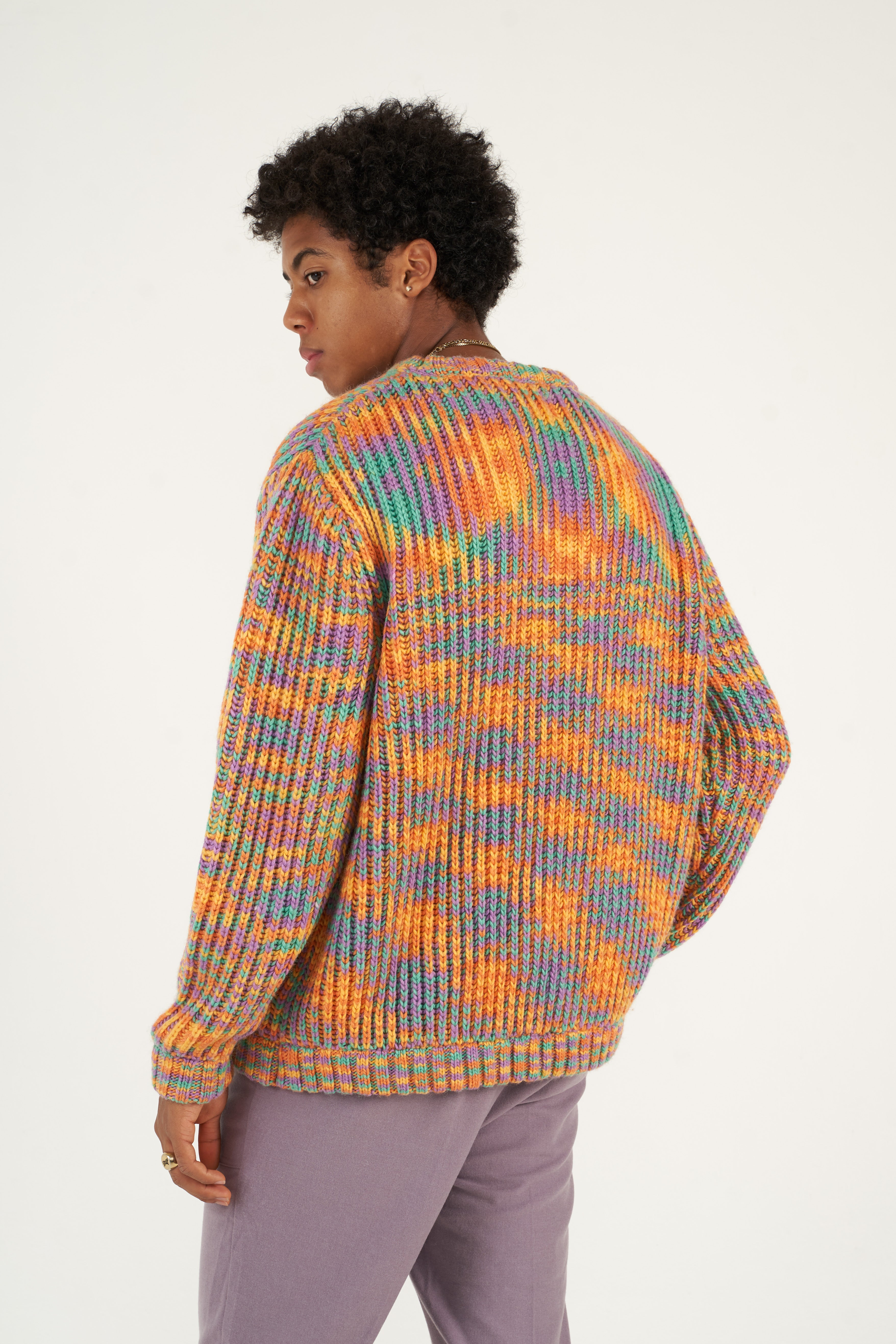 Multicolor Melange Knitted Crewneck